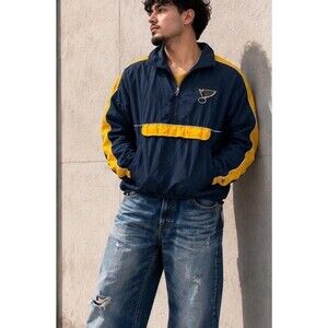Vintage St. Louis Blues 1990s Logo Athletic Windbreaker Jacket Men’s Sz Large